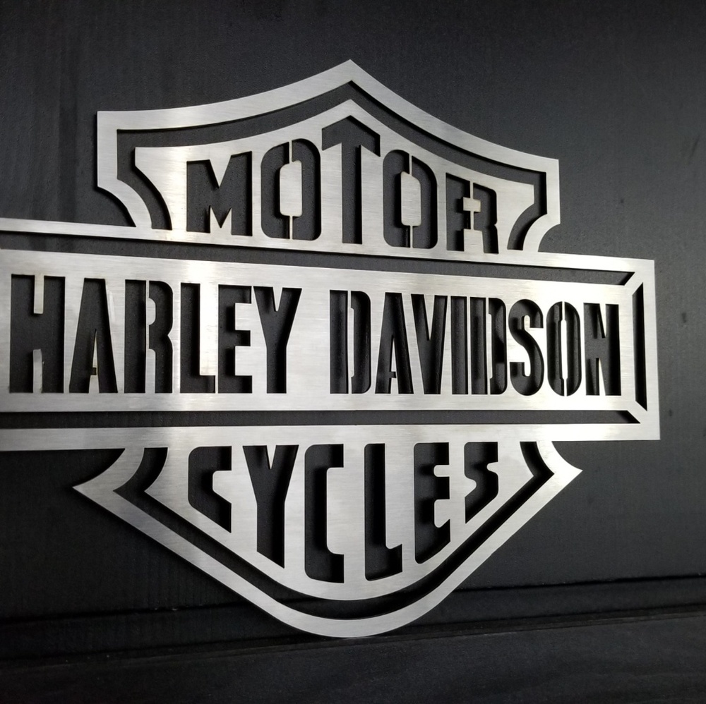 2 pcs Harley Davidson Stainless Steel Sign (small)